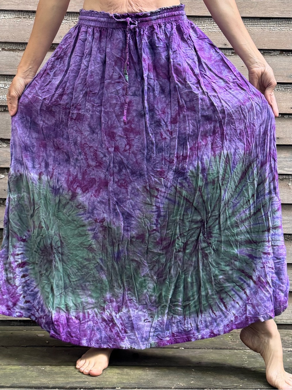 Purple Tie-Dye Maxi Skirt - Bohemian Flow
